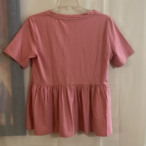 ZURIFFE Solid Babydoll Tee V Neck Short Sleeve New no Tag Size Medium - Picture 5 of 9